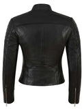 WOMENS REAL LEATHER CASUAL BLACK DESIGNER JACKET CLASSIC PLAIN SHEEP LEATHER JACKET