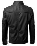 Men's Genuine Lambskin Leather Black Slim Fit Biker Motorcycle Fashion Jacket