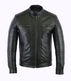 Men's Fashion Real Leather lambskin Leather Biker Style Motorcycle Jacket