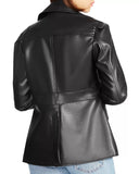 Women's Black Sheep Leather Slim Fit Blazer Jacket