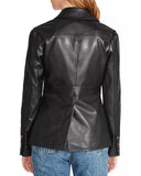 Women's Black Sheep Leather Slim Fit Blazer Jacket