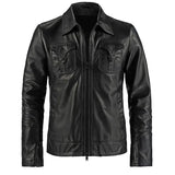 Men's Slim Fit Black Leather Biker Jacket