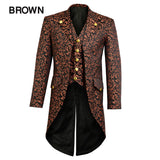 Men's Fashion Brocade Gothic Morning Jacket Tailcoat Steampunk Victorian Jacket