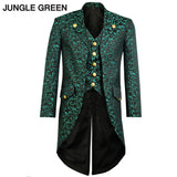 Men's Fashion Brocade Gothic Morning Jacket Tailcoat Steampunk Victorian Jacket