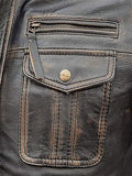 Men's Slim Fit Vintage Black Distressed Cafe Racer Jacket