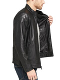 Men's Black Leather Motorbike Jacket