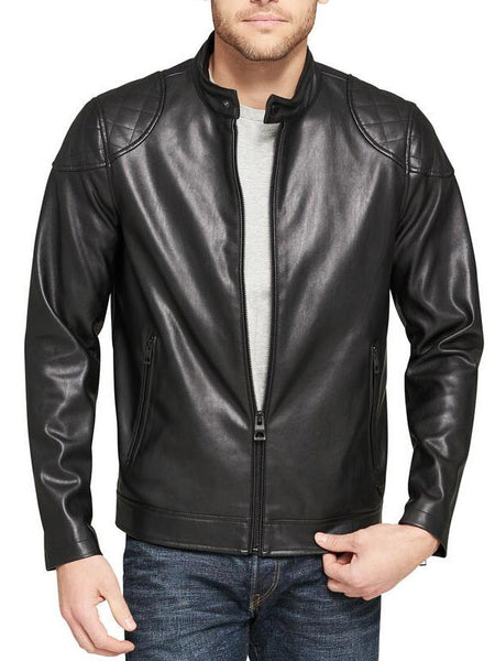 Men's Black Leather Motorbike Jacket