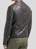 Men's Cafe Racer Slim Fit Black Leather Biker Jacket