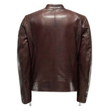 Men's Cafe Racer Dark Brown Padded Leather Jacket