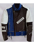 Men's Real Leather Stylish Studded Cafe Racer Biker Jacket