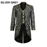 Men's Fashion Brocade Gothic Morning Jacket Tailcoat Steampunk Victorian Jacket