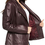 Women's Designer Asymetrical Leather Jacket