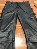 Men's Leather Side Laces Pants high Quality Cowhide Plain Leather Killer Pants