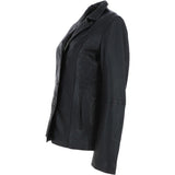 Women's Black Sheep Leather Slim Fit Blazer Jacket