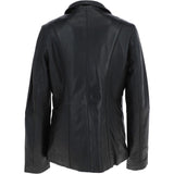 Women's Black Sheep Leather Slim Fit Blazer Jacket