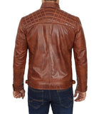 Men's Fashion Real Leather Distressed Brown lambskin Leather Biker Style Motorcycle Jacket