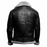 Men's RAF Bomber Aviator Real Leather Jacket Sheep Skin Pilot Flying Black Winter Coat