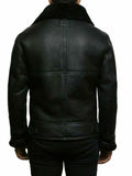 Men's RAF B3 Bomber Aviator Real Leather Jacket Sheep Skin Pilot Flying Black Winter Coat