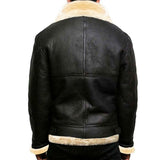 MEN'S RAF B3 BOMBER GINGER AVIATOR REAL LEATHER JACKET SHEEP SKIN PILOT FLYING Black WINTER COAT