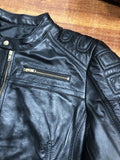 Ladies Black Slim Fit Biker Sheep Leather Moto Leather Classic Leather Jacket