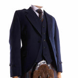 NAVY BLUE WOOL Argyle kilt Jacket & Waistcoat/Vest, Scottish Argyle Jacket