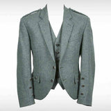 LOVAT GREEN Scottish Argyle Kilt Jacket & Vest Pure Wool Men's Wedding Jacket