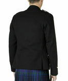 Men's BLACK Handmade Scottish Argyle kilt Jacket & Waistcoat/Vest Wedding Dress