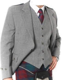 100% WOOL Argyle kilt Jacket & Waistcoat/Vest, Scottish Argyle Jacket Dark Grey