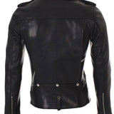 Womens Black Sheepskin Assymetrical Biker Leather Jacket