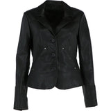 Women's Black Sheep Leather Slim Fit Blazer Jacket