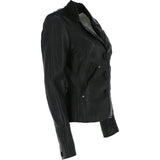 Women's Black Sheep Leather Slim Fit Blazer Jacket