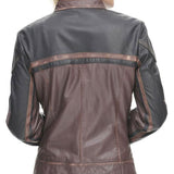 Women's Sleeves Design Motorcycle Leather Jacket